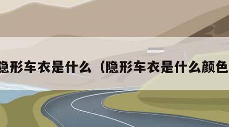 隐形车衣是什么（隐形车衣是什么颜色）