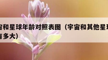 宇宙和星球年龄对照表图（宇宙和其他星球到底有多大）