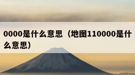 0000是什么意思（地图110000是什么意思）