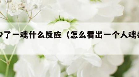 人少了一魂什么反应（怎么看出一个人魂丢了）