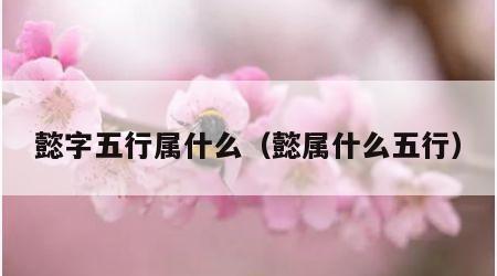 懿字五行属什么（懿属什么五行）