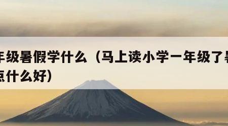 一年级暑假学什么（马上读小学一年级了暑假学点什么好）