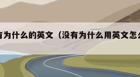 没有为什么的英文（没有为什么用英文怎么翻译）