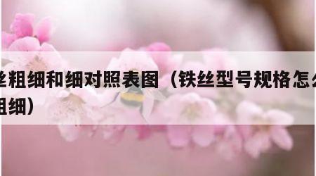 铁丝粗细和细对照表图（铁丝型号规格怎么区分粗细）