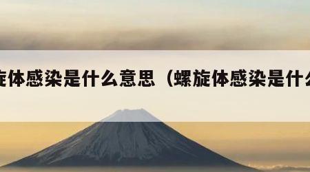 螺旋体感染是什么意思（螺旋体感染是什么病）