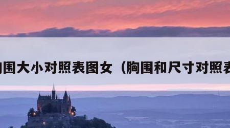 胸围大小对照表图女（胸围和尺寸对照表）