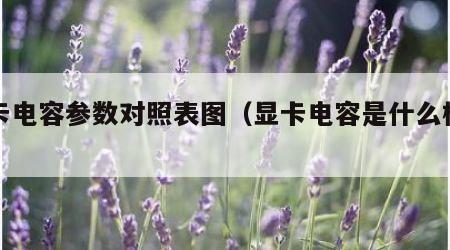 显卡电容参数对照表图（显卡电容是什么样的）