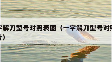 一字解刀型号对照表图（一字解刀型号对照表图片）