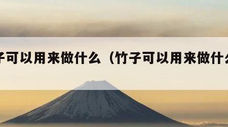 竹子可以用来做什么（竹子可以用来做什么手工）