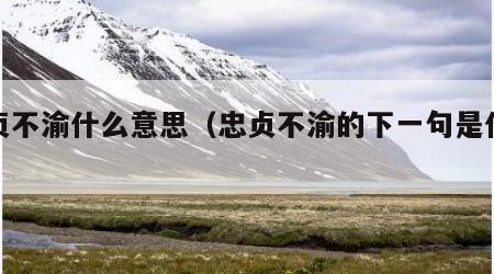 忠贞不渝什么意思（忠贞不渝的下一句是什么）