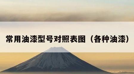 常用油漆型号对照表图（各种油漆）