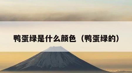 鸭蛋绿是什么颜色（鸭蛋绿的）
