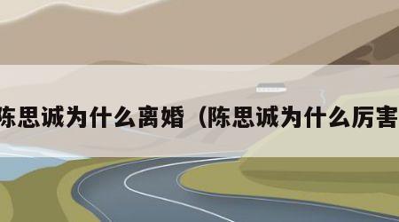 陈思诚为什么离婚（陈思诚为什么厉害）