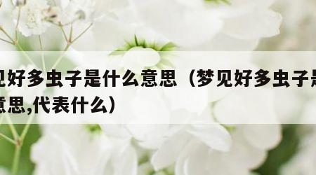梦见好多虫子是什么意思（梦见好多虫子是什么意思,代表什么）