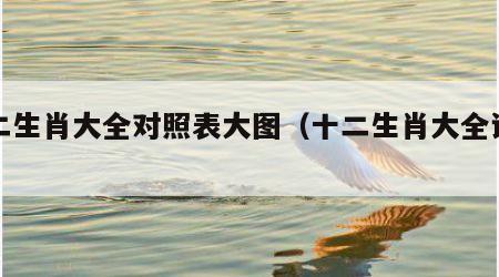 十二生肖大全对照表大图（十二生肖大全详解）