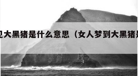 梦见大黑猪是什么意思（女人梦到大黑猪是吉兆）