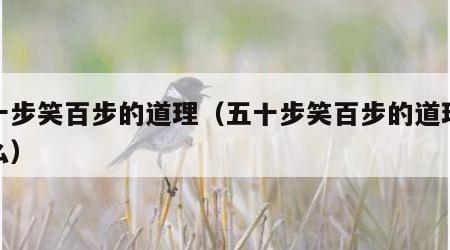 五十步笑百步的道理（五十步笑百步的道理是什么）