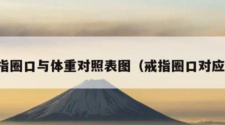 戒指圈口与体重对照表图（戒指圈口对应表）