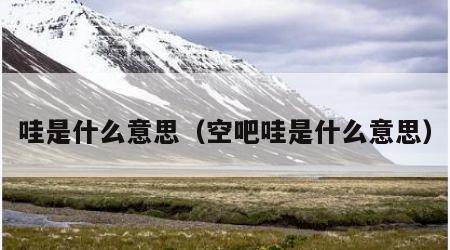 哇是什么意思（空吧哇是什么意思）