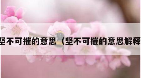 坚不可摧的意思（坚不可摧的意思解释）