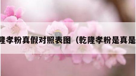 乾隆孝粉真假对照表图（乾隆孝粉是真是假）