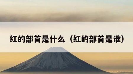 红的部首是什么（红的部首是谁）