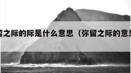 弥留之际的际是什么意思（弥留之际的意思解释）