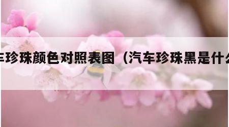 汽车珍珠颜色对照表图（汽车珍珠黑是什么颜色）