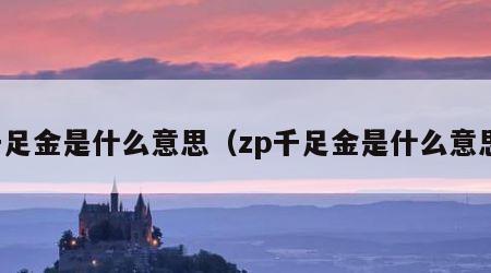 千足金是什么意思（zp千足金是什么意思）