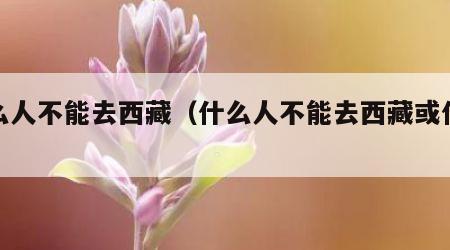 什么人不能去西藏（什么人不能去西藏或什么病）