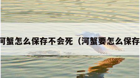 河蟹怎么保存不会死（河蟹要怎么保存）