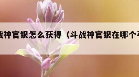 斗战神官银怎么获得（斗战神官银在哪个平台买）