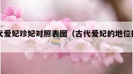 历代爱妃珍妃对照表图（古代爱妃的地位排名）