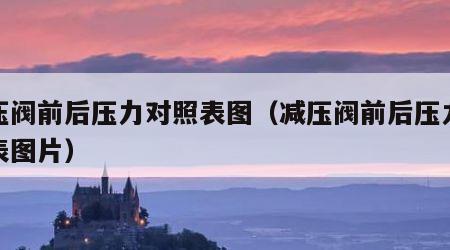 减压阀前后压力对照表图（减压阀前后压力对照表图片）
