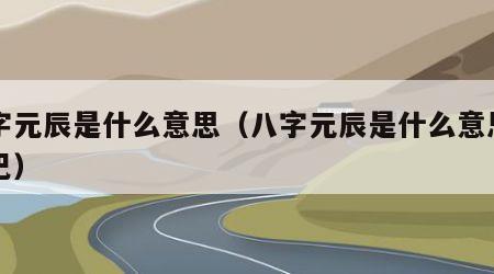 八字元辰是什么意思（八字元辰是什么意思神巴巴）