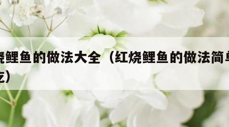 红烧鲤鱼的做法大全（红烧鲤鱼的做法简单又好吃）