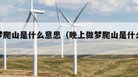 做梦爬山是什么意思（晚上做梦爬山是什么意思）