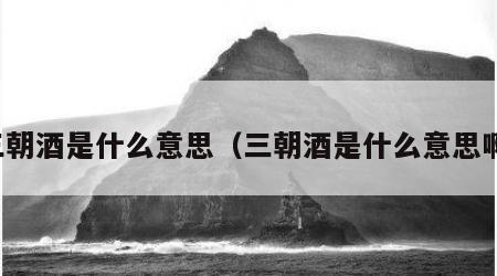 三朝酒是什么意思（三朝酒是什么意思啊）