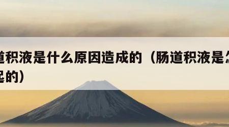 肠道积液是什么原因造成的（肠道积液是怎么引起的）