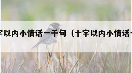 十字以内小情话一千句（十字以内小情话一千句）