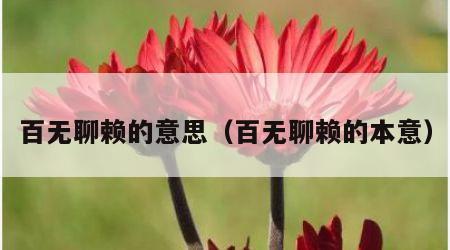 百无聊赖的意思（百无聊赖的本意）