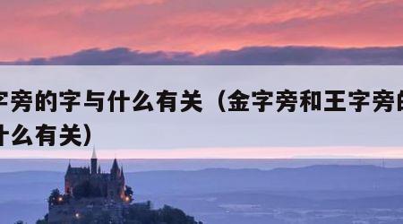 王字旁的字与什么有关（金字旁和王字旁的字与什么有关）