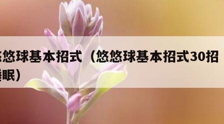 悠悠球基本招式（悠悠球基本招式30招 死睡眠）