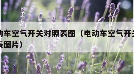 电动车空气开关对照表图（电动车空气开关对照表图片）