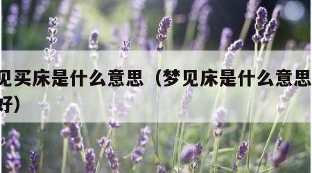 梦见买床是什么意思（梦见床是什么意思,好不好）