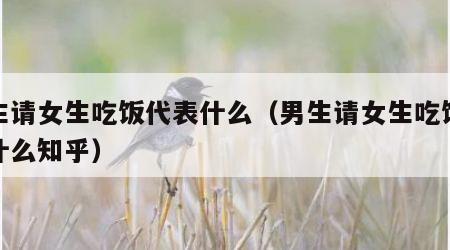 男生请女生吃饭代表什么（男生请女生吃饭代表什么知乎）
