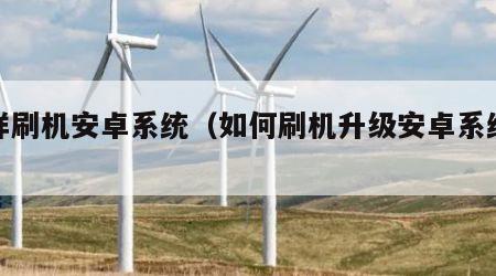 怎样刷机安卓系统（如何刷机升级安卓系统版本）