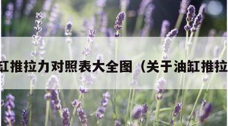 油缸推拉力对照表大全图（关于油缸推拉力）