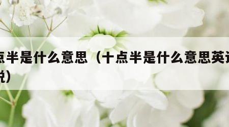 十点半是什么意思（十点半是什么意思英语怎么说）