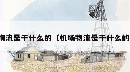 物流是干什么的（机场物流是干什么的）